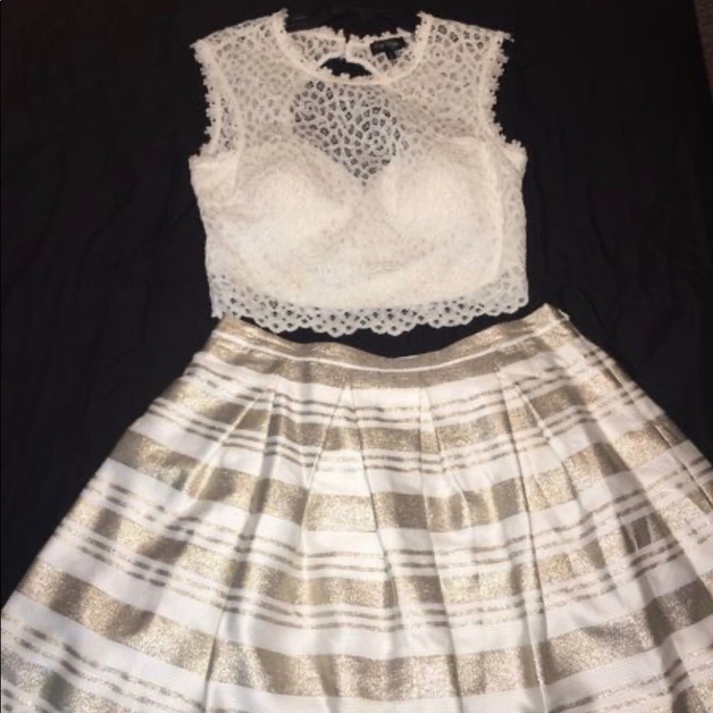 Love reign 2 piece set- gold and white